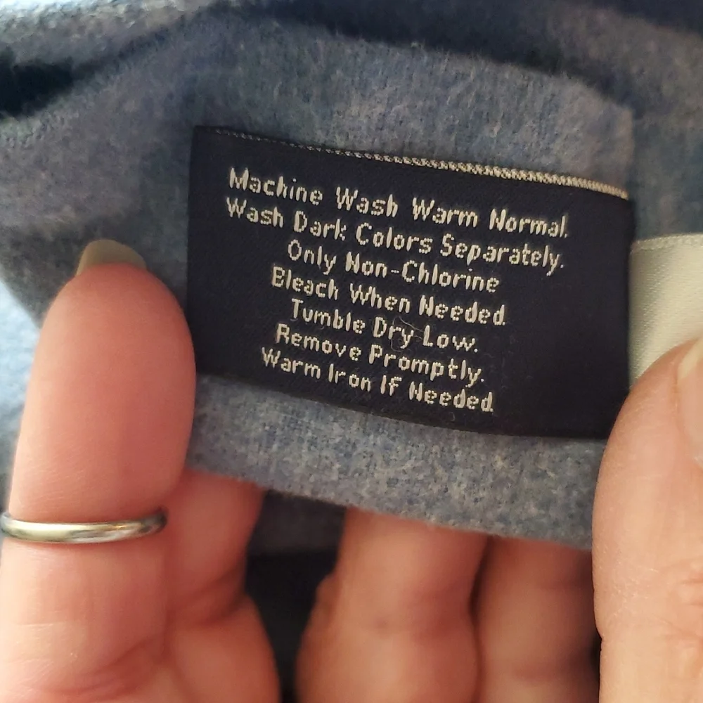 Lands' End Home Blue 100% Portugal Cotton Double/Full Cover